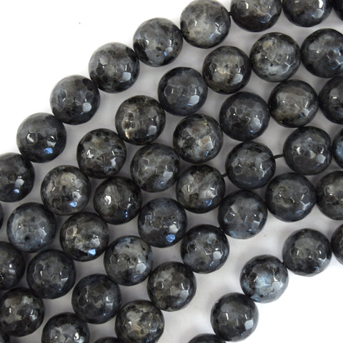 6mm - 8mm natural gray labradorite pebble nugget beads 15.5" strand