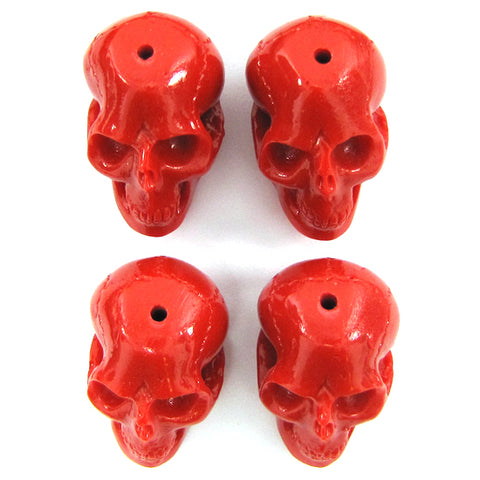 6 pieces 30mm synthetic red coral carved chrysanthemum flower pendant