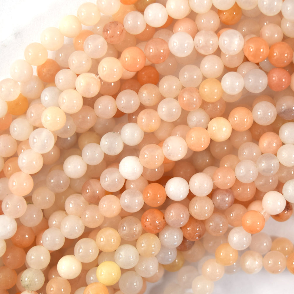 Natural Peach Aventurine Round Beads Gemstone 15
