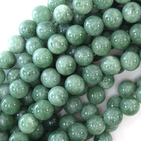 14mm faceted jade round beads 10" strand brown green