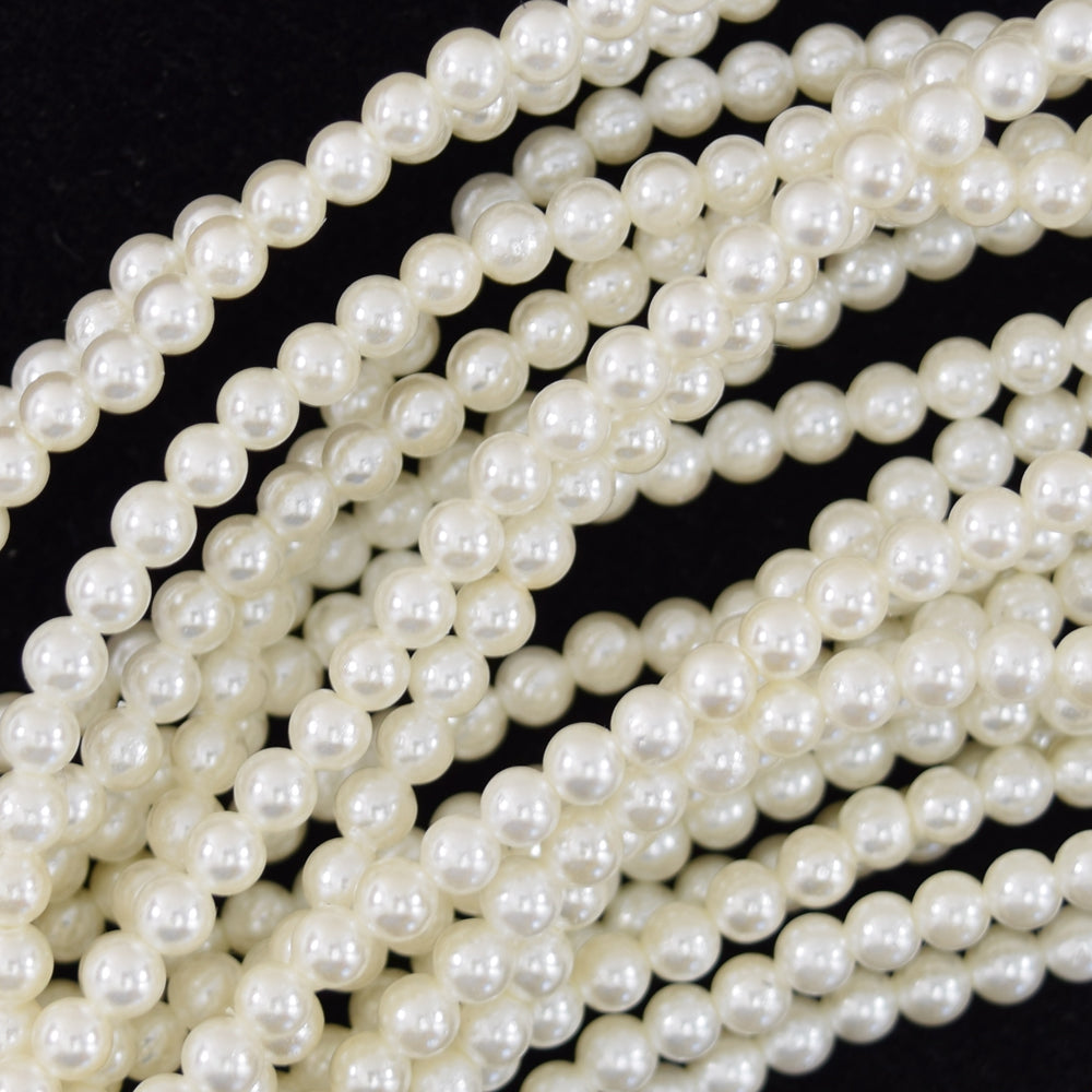 White Shell Pearl Round Beads 15.5