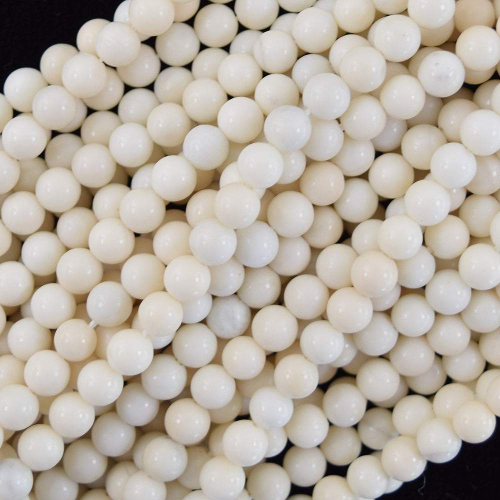 Natural Ivory Jade Round Beads Gemstone 15" Strand 6mm 8mm 10mm