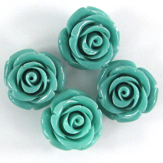 20mm synthetic coral carved rose flower beads 15