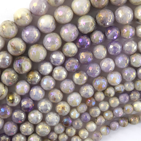 2x4mm natural multicolor amethyst heishi disc beads 15.5" strand 4mm S3