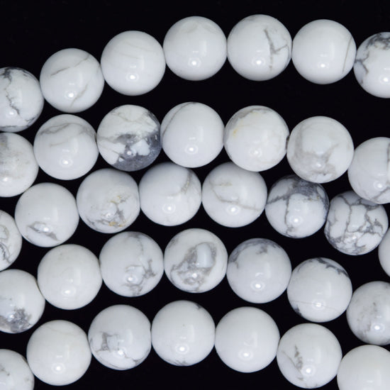 Natural White Howlite Round Beads Gemstone 15" Strand 4mm 6mm 8mm 10mm 12mm