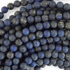 Matte Blue Lapis Lazuli Round Beads Gemstone 15
