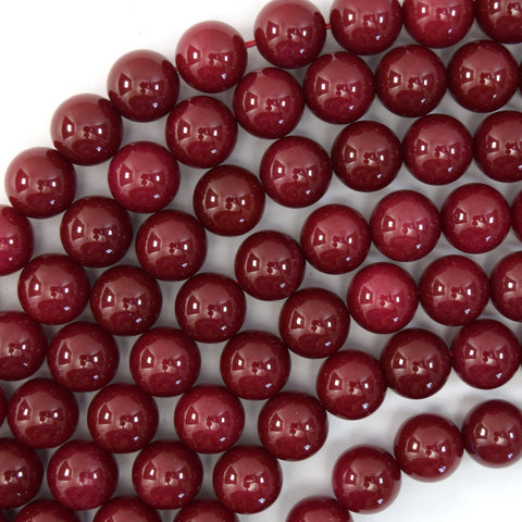 9mm faceted ruby red jade teardrop beads 15" strand top drilled