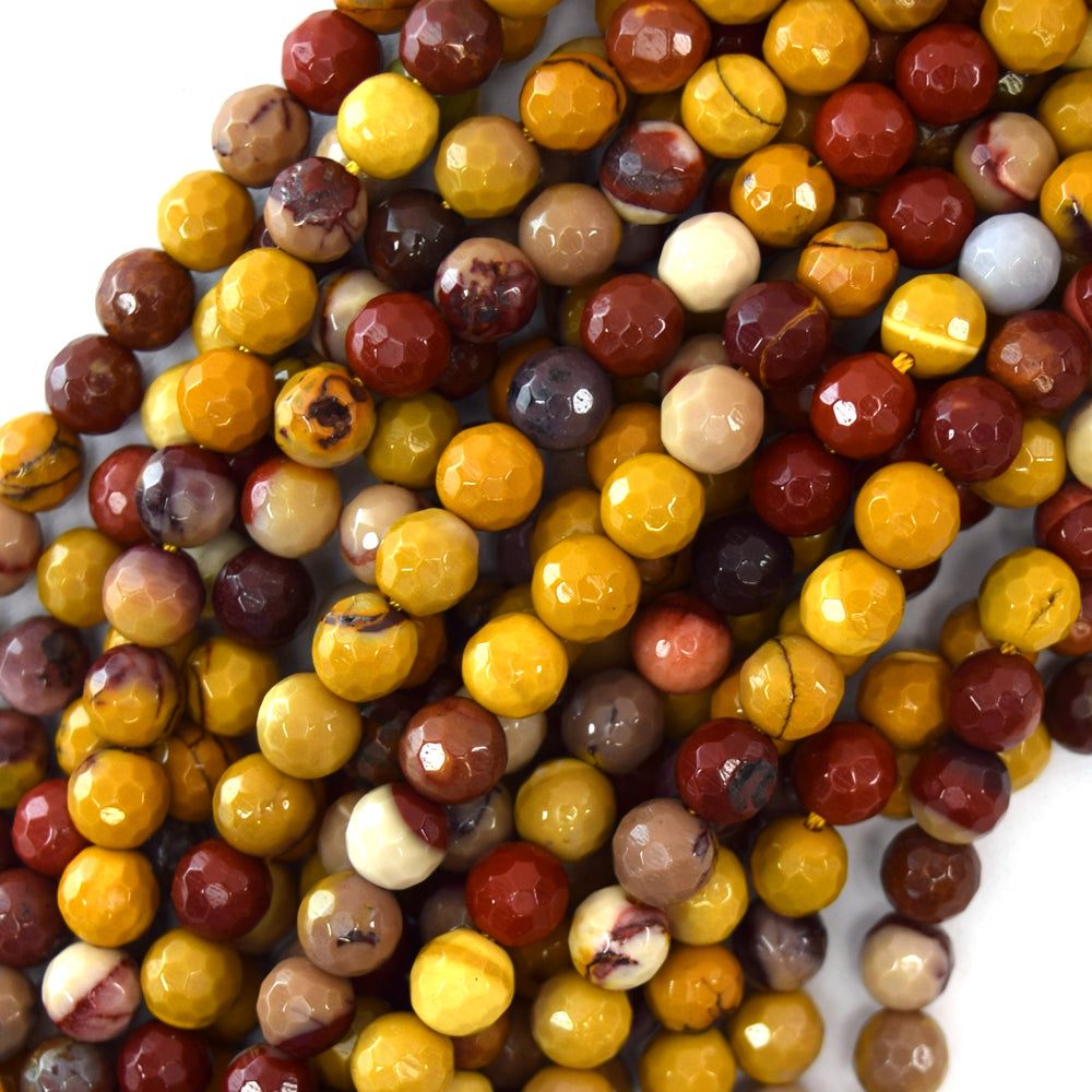 Natural Faceted Mookaite Round Beads 15" Strand 3mm 4mm 6mm 8mm 10mm 12mm