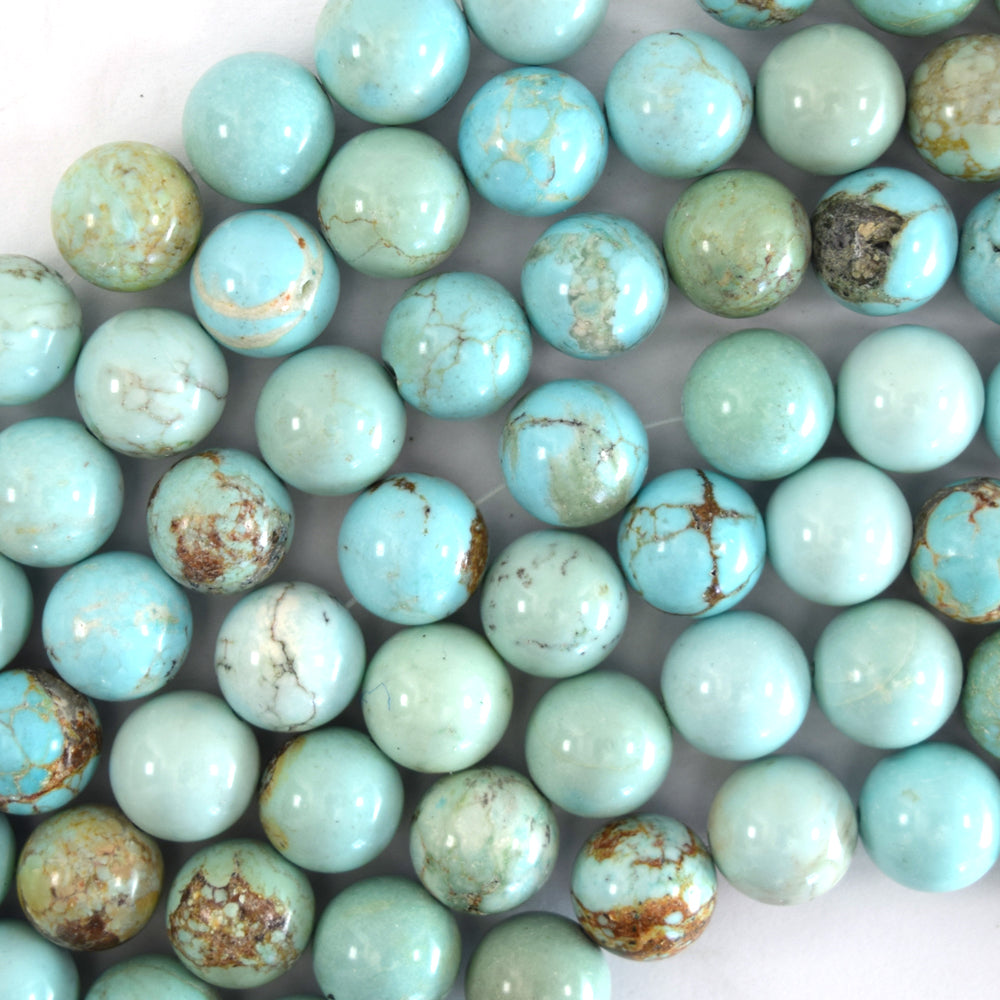 Brown Matrix Cream Blue Turquoise Round Beads 15" Strand 4mm 6mm 8mm 10mm 12mm