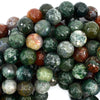 Natural Faceted Indian Agate Round Beads 15