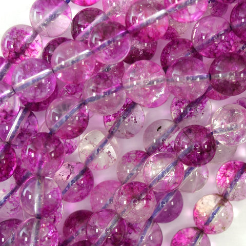 6x14mm faceted crystal heart beads 7.5" strand purple