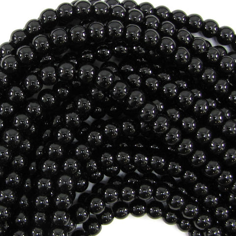 6mm glass round beads 14" strand orange