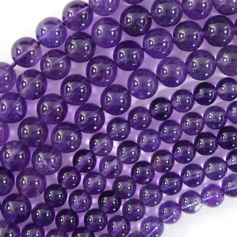 Mystic Titanium Natural Faceted Purple Amethyst Round Beads 15" 6mm 8mm 10mm