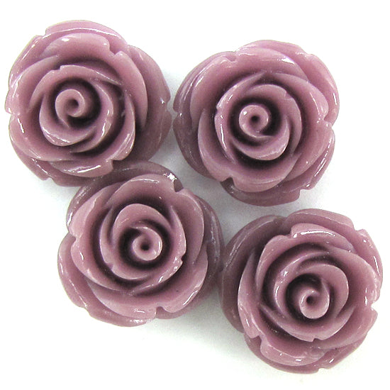 20mm synthetic coral carved rose flower beads 15