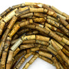 13mm natural picture jasper tube beads 15.5