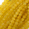 6mm matte yellow crack crystal round beads 15