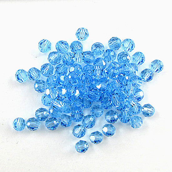 12 4mm Swarovski crystal round 5000 Aquamarine