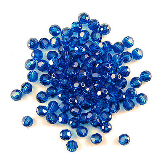 12 4mm Swarovski crystal round 5000 Capri blue Eagle Beadz