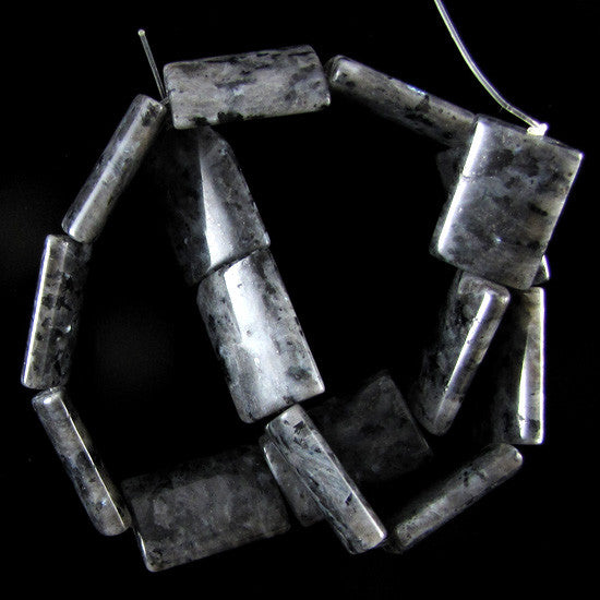 25mm grey labradorite larvikite pillow rectangle beads 16