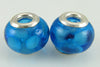 2 sterling silver lampwork glass beads fit 4437