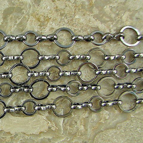 24mm silver plated copper oval chain one foot findings