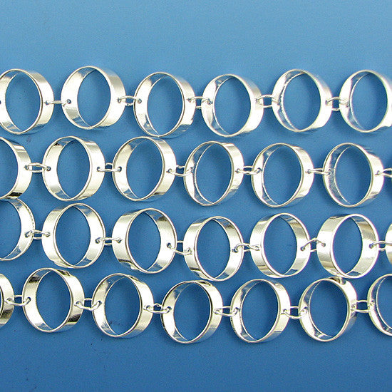 16mm silver plated copper oval chain one foot findings