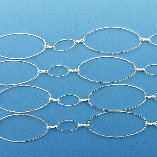 40mm silver plated copper oval chain one foot findings