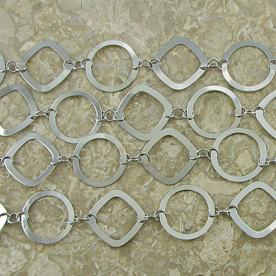 26mm brass oval ring diamond chain one foot findings