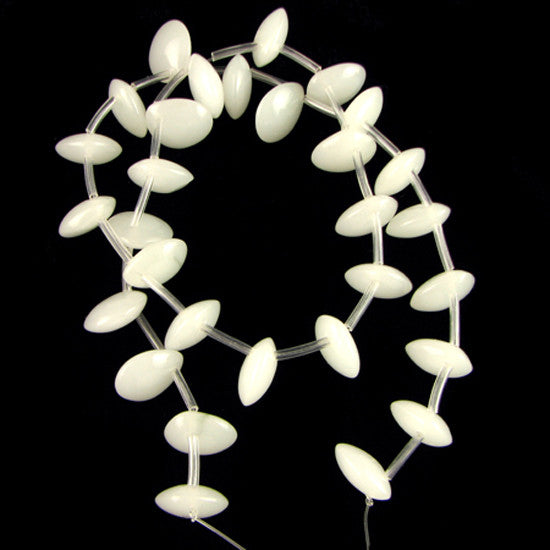 12mm white jade briolette beads 16