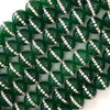 Green Onyx Round Beads With Rhinestone Inlaid 15