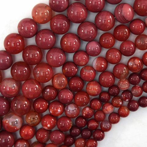 Orange Fire Agate Round Beads Gemstone 15" Strand 6mm 8mm 10mm