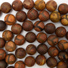 Matte Brown Tibetan DZI Agate Round Beads 14