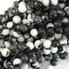 Natural Black White Zebra Jasper Round Beads 15