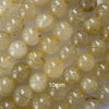 Natural Gold Rutilated Quartz Round Beads Gemstone 15