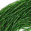 3mm faceted Canadian green colored jade round beads 14
