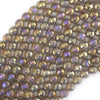 Mystic Titanium Faceted Gray Agate Round Beads 15