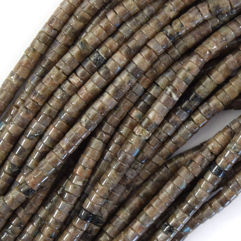 13mm natural gray labradorite larvikite tube beads 15.5" strand