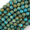 Sky Blue Sea Sediment Jasper Round Beads 15.5
