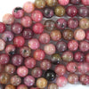 Natural African Pink Rhodonite Round Beads 15.5