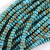 Brown Matrix Blue Turquoise Rondelle Button Beads 15.5