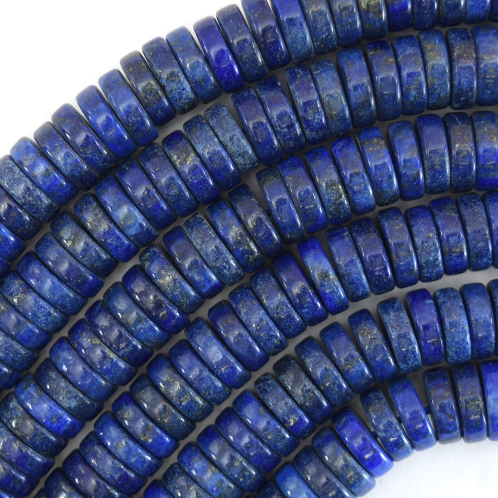 Blue Lapis Lazuli Heishi Disc Beads Gemstone15.5" Strand 4mm 6mm 8mm 10mm