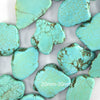 22mm - 30mm green turquoise freeform slab slice nugget beads 15.5