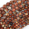 Natural Flower Poppy Jasper Round Beads Gemstone 15.5