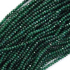 Faceted Emerald Green Jade Rondelle Button Beads 15