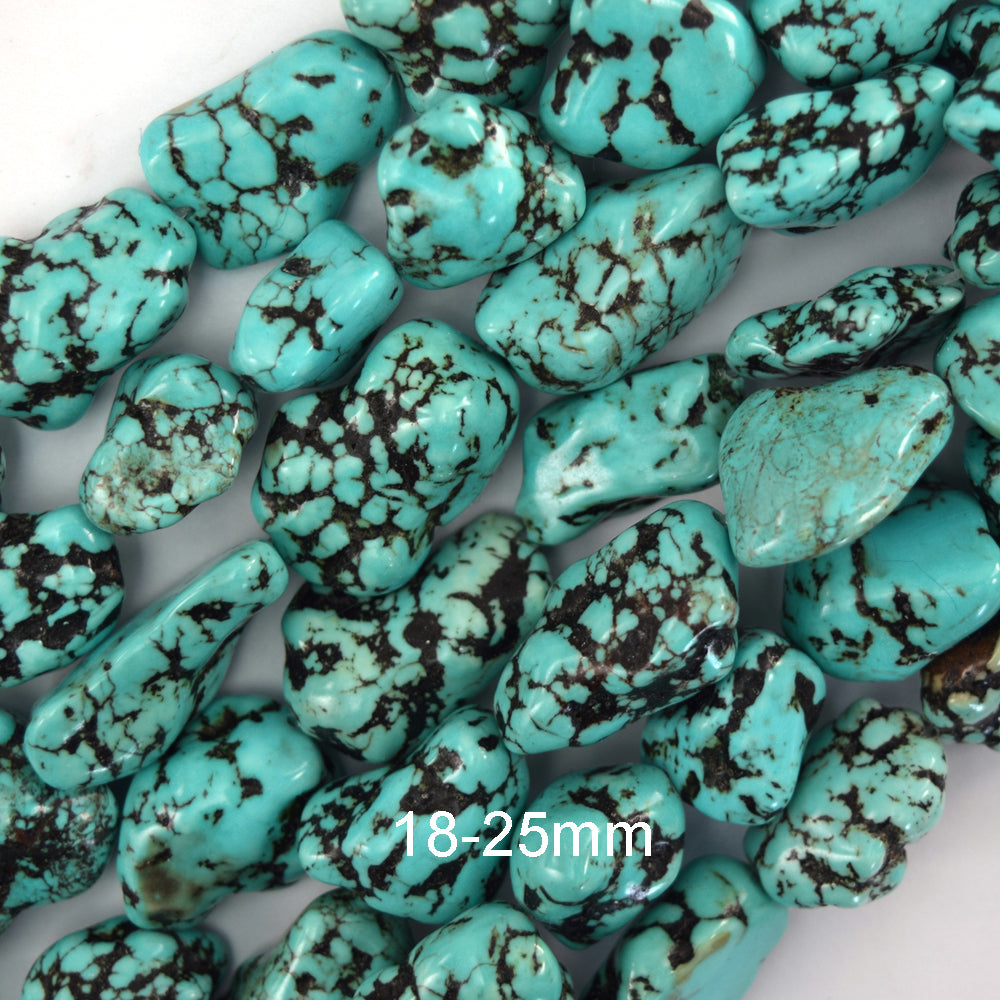 Blue Green Turquoise Pebble Nugget Beads 15" 6-8mm 10-12mm 18-25mm 30-35mm
