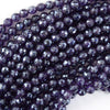 Mystic Titanium Natural Faceted Purple Amethyst Round Beads 15