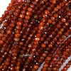 Faceted Red Orange Carnelian Rondelle Button Beads 15