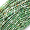 Natural Faceted Australian Green Chrysoprase Round Beads 15.5