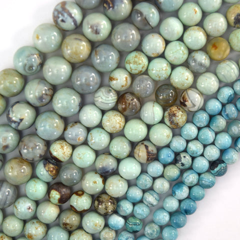 Natural Green Moss Agate Round Beads Gemstone 15" Strand 4mm 6mm 8mm 10mm 12mm