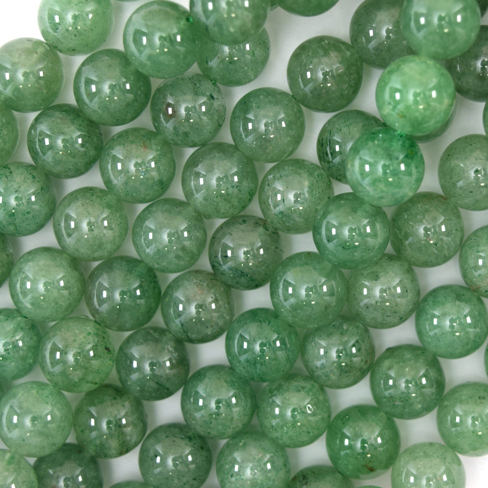 Natural Green Strawberry Quartz Round Beads Gemstone 15" Strand 6mm 8mm 10mm